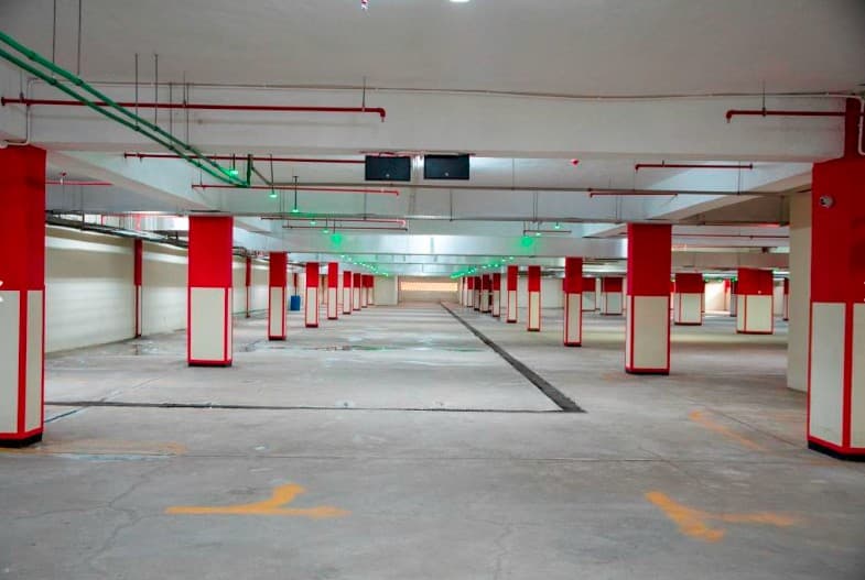 Indoor parking at Edge Convention Centre